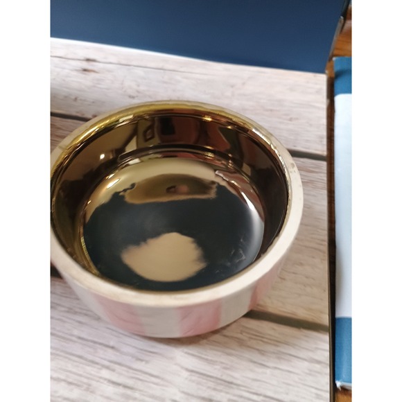 NEW Pink Ceramic Jar Vase With Removable Lid  Gold Accents Decorative - Picture 4 of 6